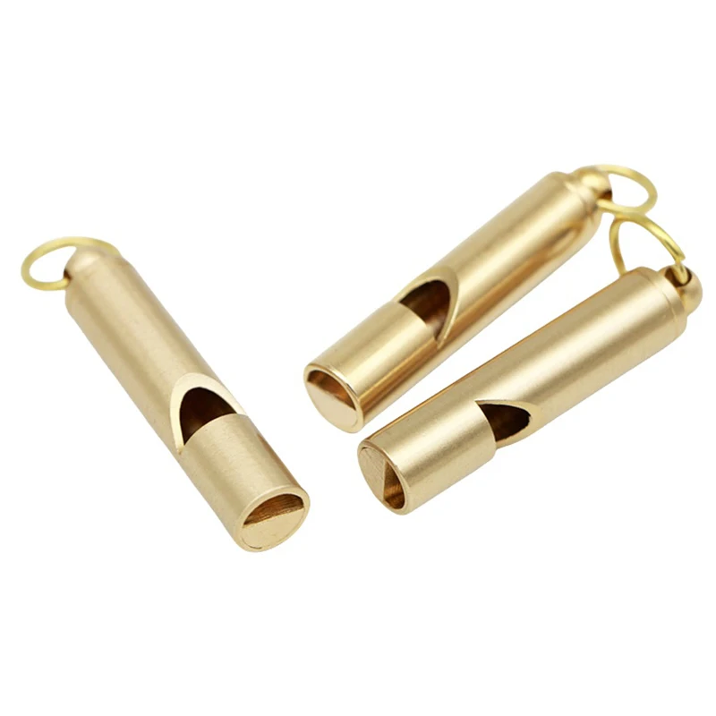 Brass Whistle High Decibel Portable Outdoor Hiking Camping Life-Saving Referee Training Whistles Outdoor Gadgets