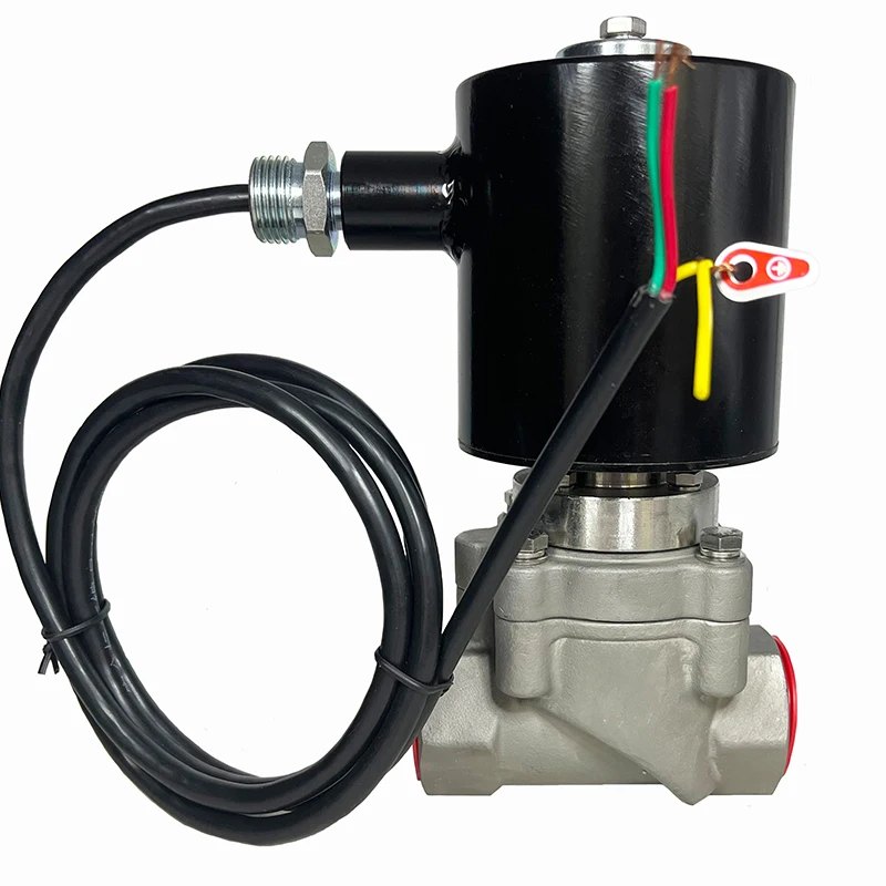 Zero pressure start 10bar 1MPa 2 way Direct acting solenoid valve 1 inch 24V Orifice 25mm SS304 DN25 normally close water