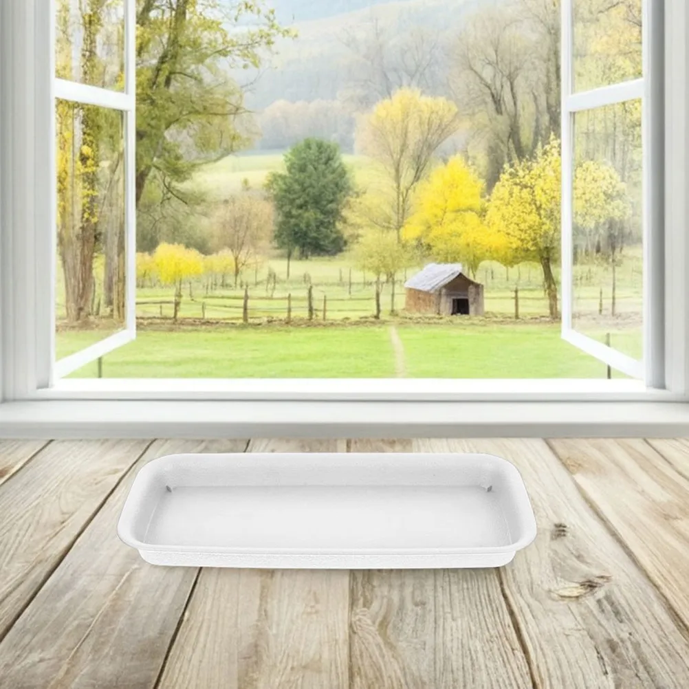 2Pcs Flower Pot Bottom Tray Rectangular Resin Planter Drip Saucer Indoor Outdoor Plant Water Catcher Tray Gardening Accessories