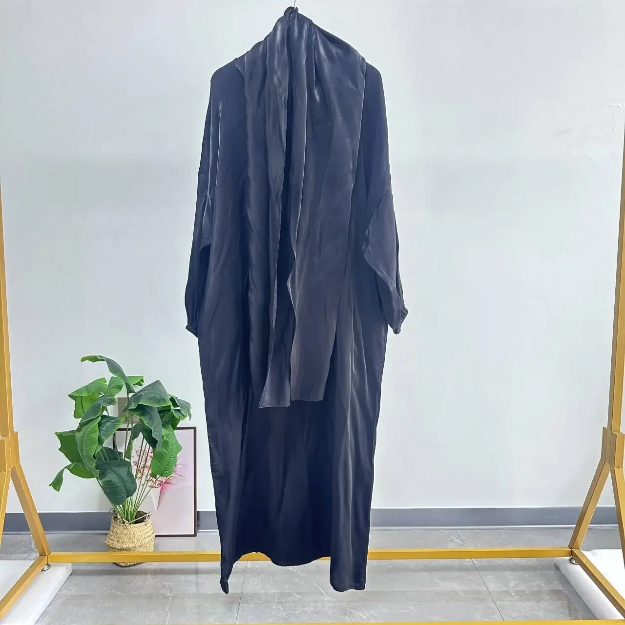 Eid Ramadan Women Muslim Abaya Party Dress with Scarf One Piece Arab Modest Dubai Long Robe Kaftan Islam Abayas Morocco Spring