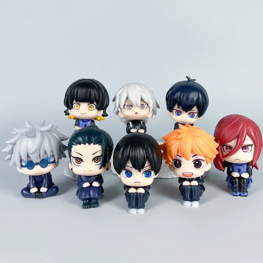 

10cm Blue Prison Anime Isagi Yoichi Doll Action Figures Q Version Satoru Gojo/Geto Suguru Haikyu Action Figure PVC Ornament Toys