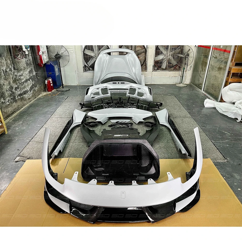 488 P-Type Body Kit for F 488 GTB/Spider Upgrade P-Type Front Bumper Hood Rear Bumper Spoiler Full Body Kit