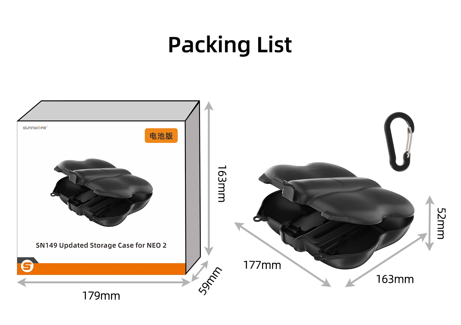 

Battery Storage Case For NEO 2，Anti-Collision Video Transmission Module Protective Case Portable Dust-Proof Case Accessories