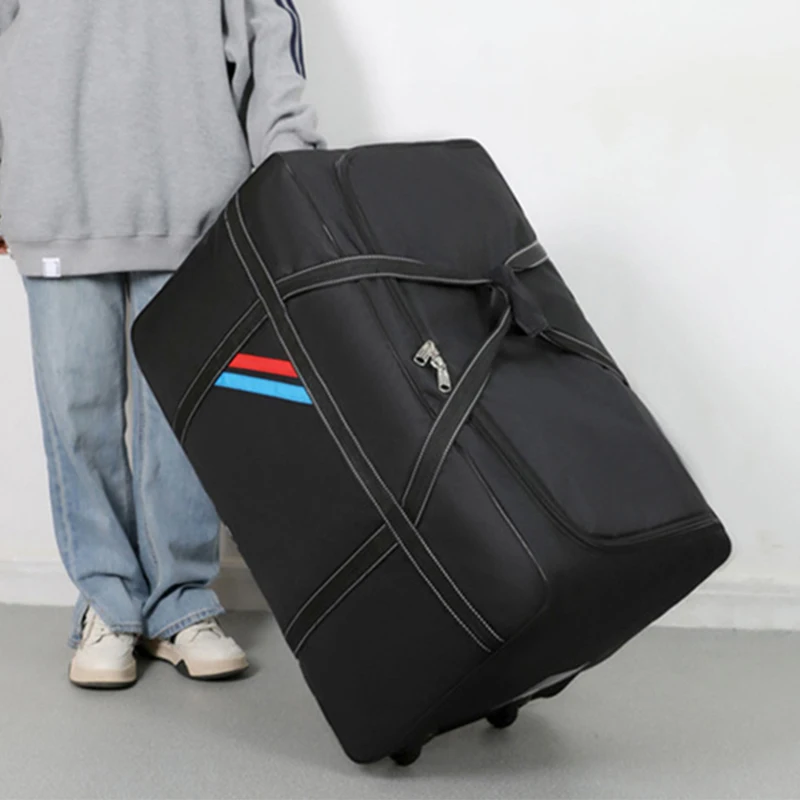 Large Capacity Trolley Bags with Wheels Foldable Luggage Wheeled Bag Travel Suitcase Waterproof Handbag Weekend Rolling Luggage