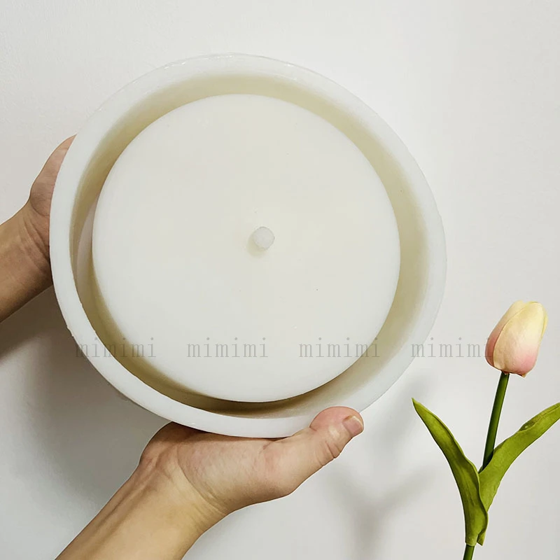 Large Size Concrete Silicone Mold 20cm Round Cement Planter Making Big Size Gypsum Clay Epoxy Mould