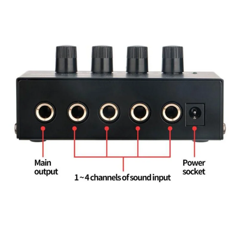 Amplificatore per cuffie Professionale a basso rumore Mini amplificatore per cuffie stereo a 4 canali ad alta potenza per palco da studio 100-240 V US