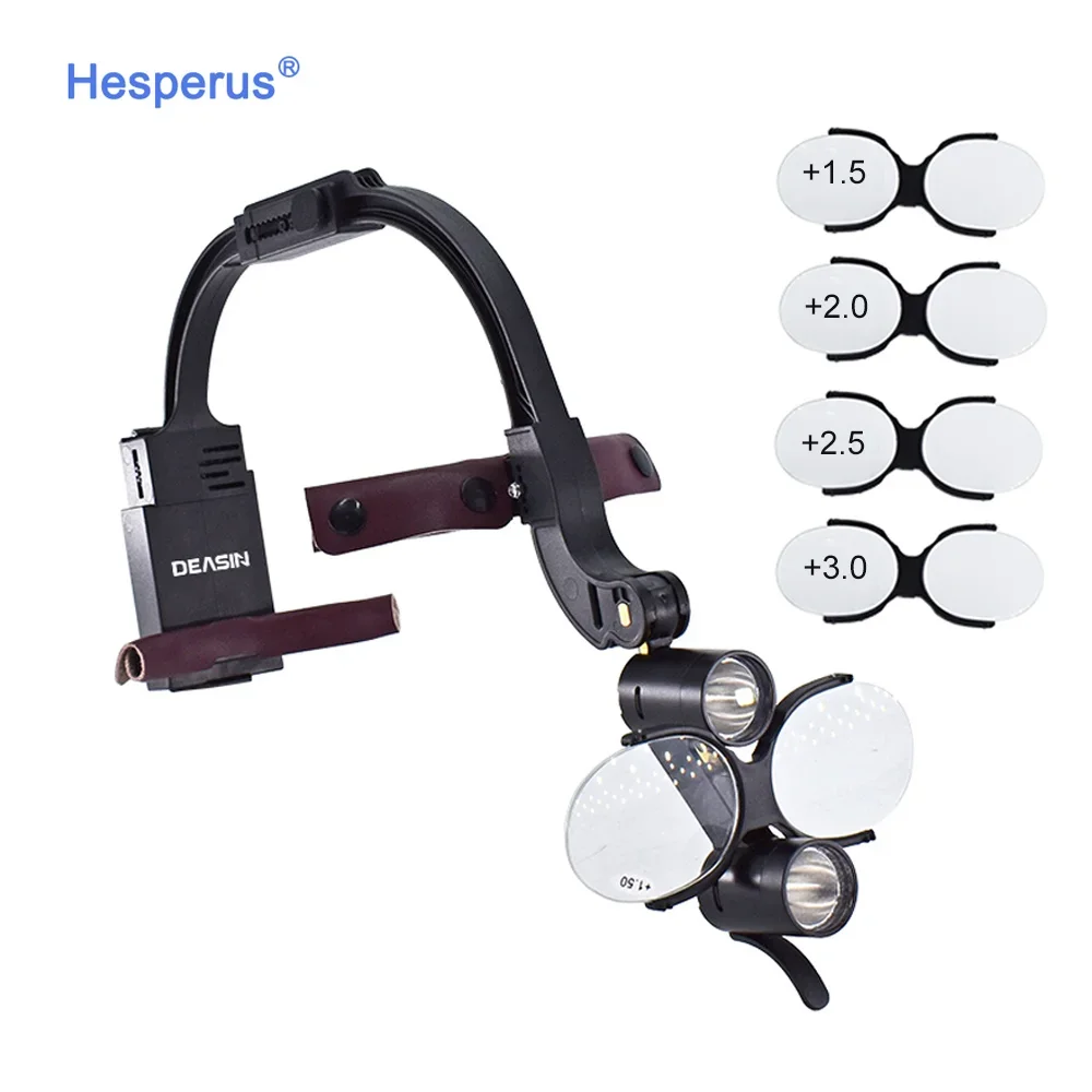 

High Quality Den tal Surgical Loupe With +1.5 +2.0 +2.5 +3.0 lenses Dentiste Medical Loupes Led Headlight