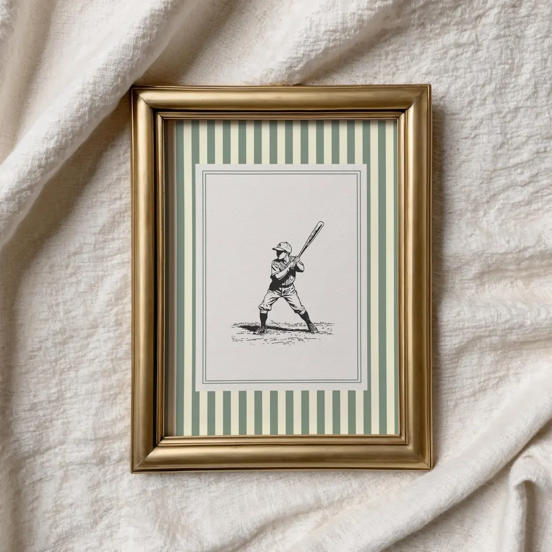 Vintage Baseball Nursery Print - огляд і ціна Baby Nursery Green