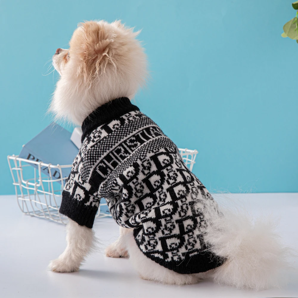 Ropa de diseño para perros pequeños, suéteres de lujo para mascotas, Pomerania, Chihuahuas, suministros para mascotas