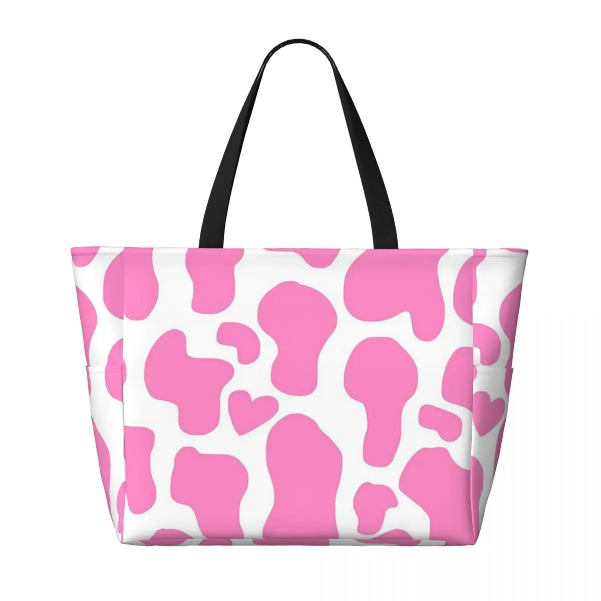 Strawberry Cow Beach Tote Bag Sport Gym Yoga Duffle Large Tote Bag Women Travel Bag Fitness bag