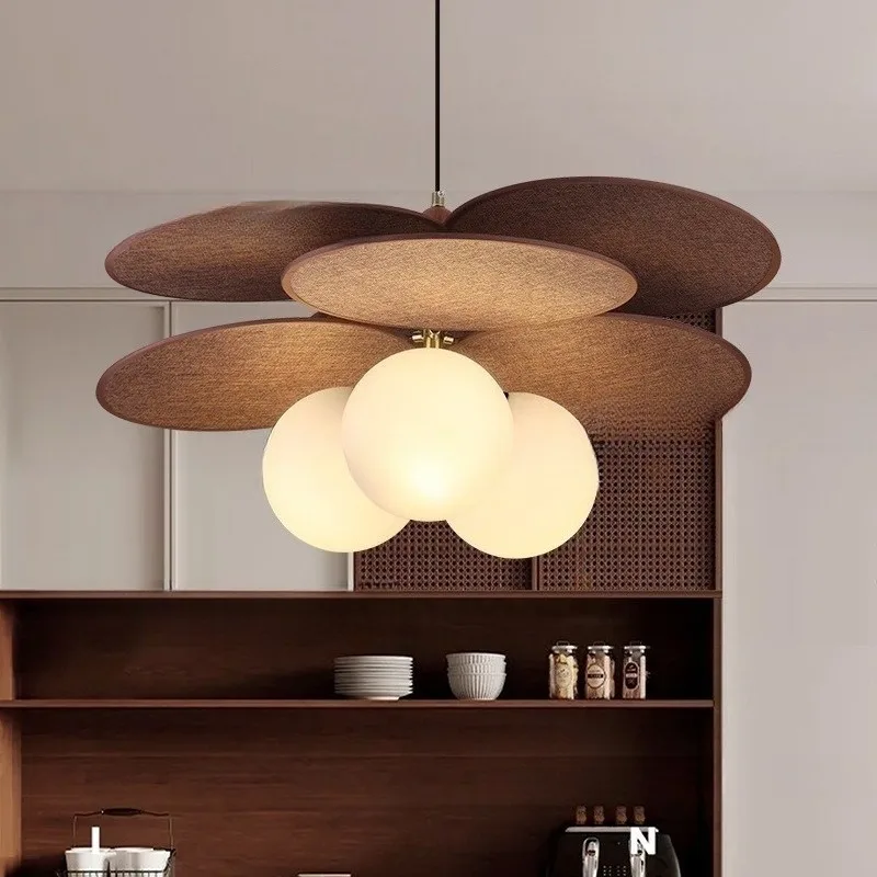 French medieval living room chandelier advanced sense French retro persimmon rattan chandelier bedroom cream wind lamp