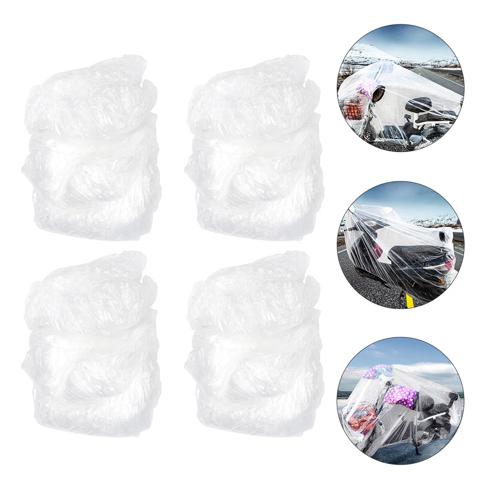 

4 Pcs Bike Protector Motorized Cover Waterproof Safety Mask Motorcycle Pe Covers Outdoor Storage Clear Motocycle