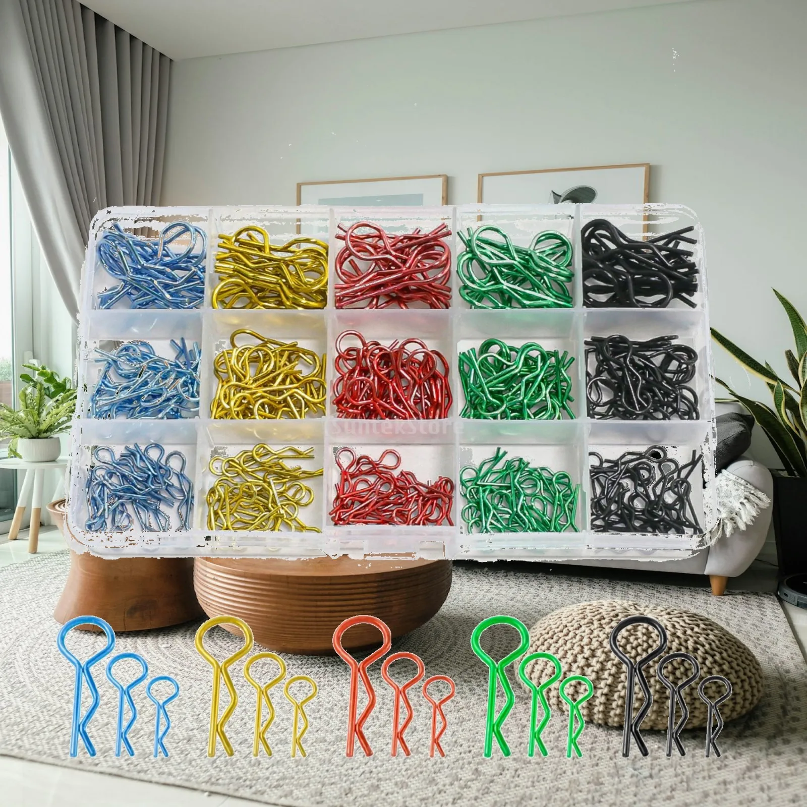 RC Body Pin Organizer R-Shaped RC Car Clip Organizer Clear Organizer Box with