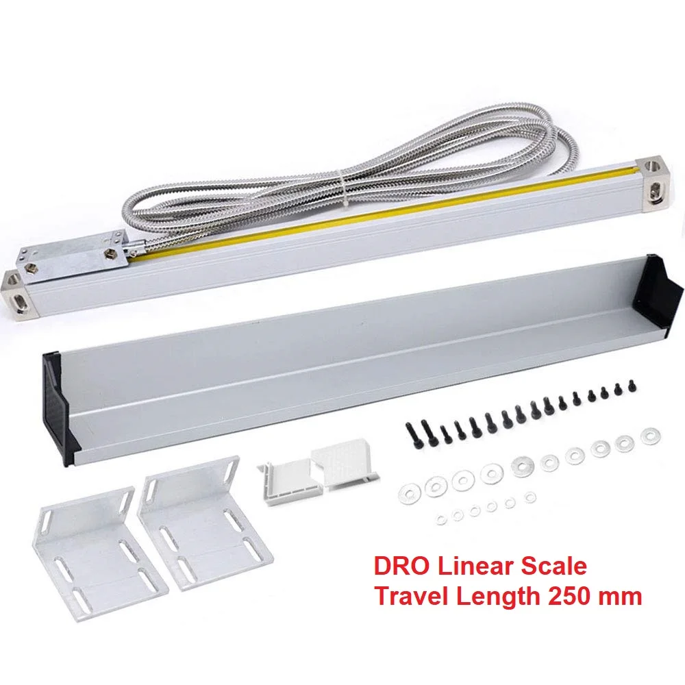 

ToAuto DRO Linear Scale with 250 mm Travel Length and 1/5um Optional Resolution for Mill Lathe Boring CNC Machine