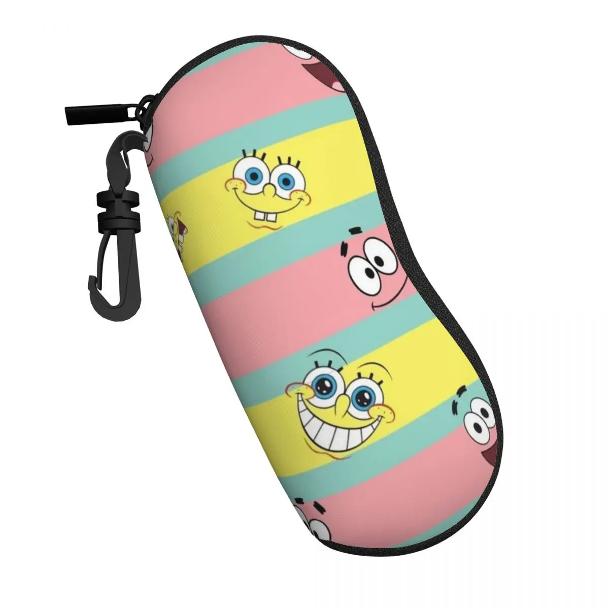 Spongebob casing kacamata cangkang lunak portabel, kantong kacamata ringan ramah perjalanan dengan desain mudah diakses