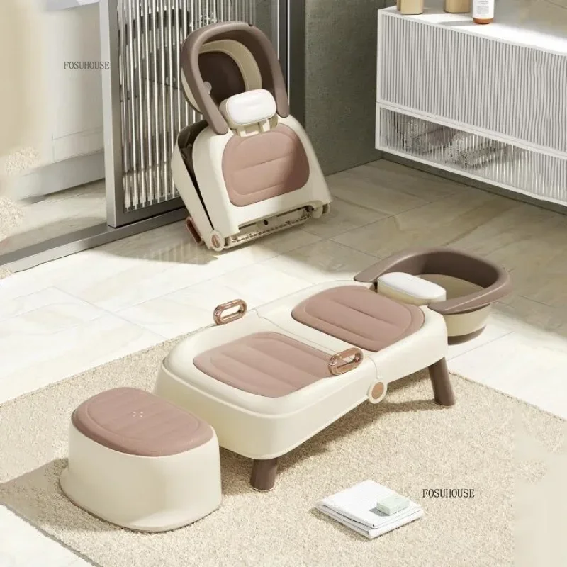 new Useful Plastic Foldable Salon Furniture Shampoo Chairs Durable Adult Hair-washing Recliner Creative Hair Washing Tool