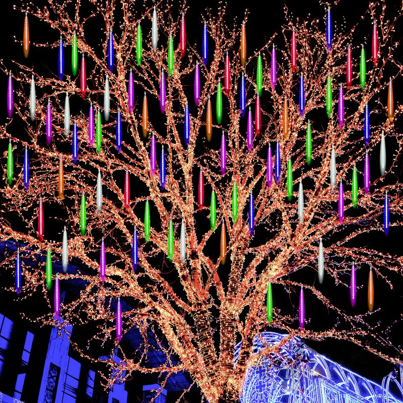 Guirnalda de luces LED para árbol de Navidad, cortina de luces Led para decoración de jardín, boda, vacaciones, UE y EE. UU.