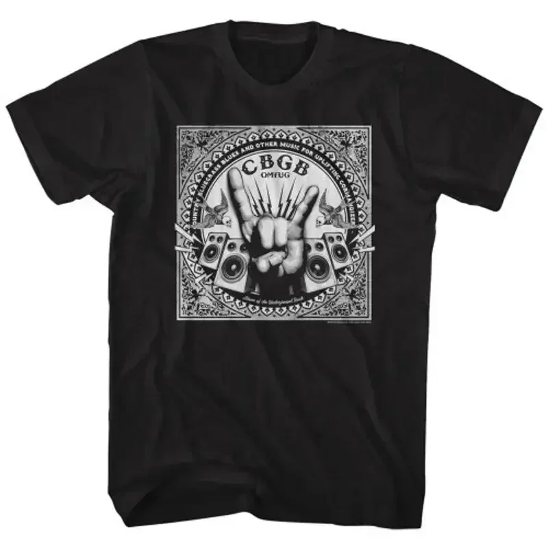 Cbgb Rock Hand Schwarzes T-Shirt für Erwachsene