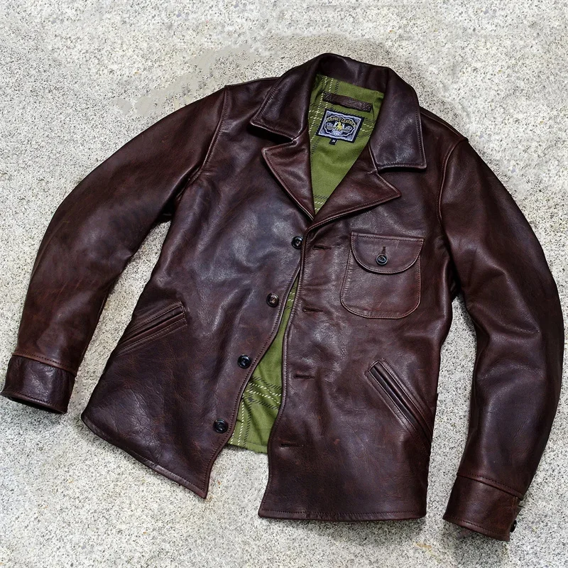 

shipping.Cool YR!Free men rider cloth,Retro slim style oil horsehide jacket.Motor biker vintage real leather coat.Luxury