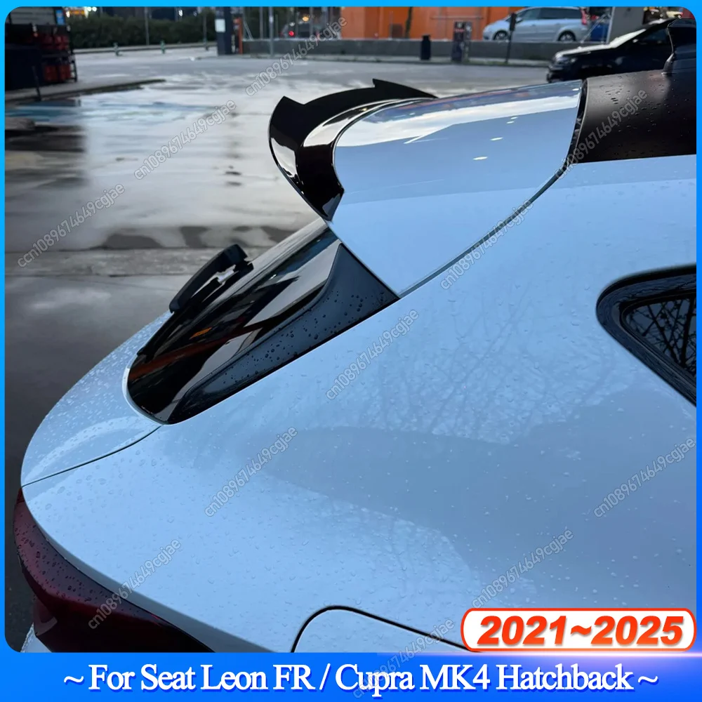 لسيات ليون FR / كوبرا MK4 4-Door Hatchback 2021-2025 ماكستون ستايل 1:1 قبعات سبويلر للسقف الخلفي الجناح ABS أسود Bodykits ضبط