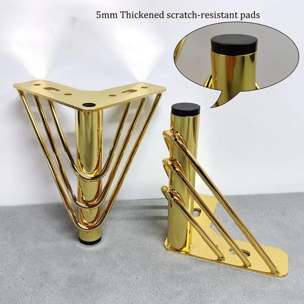 

Golden Color Furniture Legs 15cm Height Triangle Shape Metal Furniture Feet Metal Material Thickened Design Sofa Legs