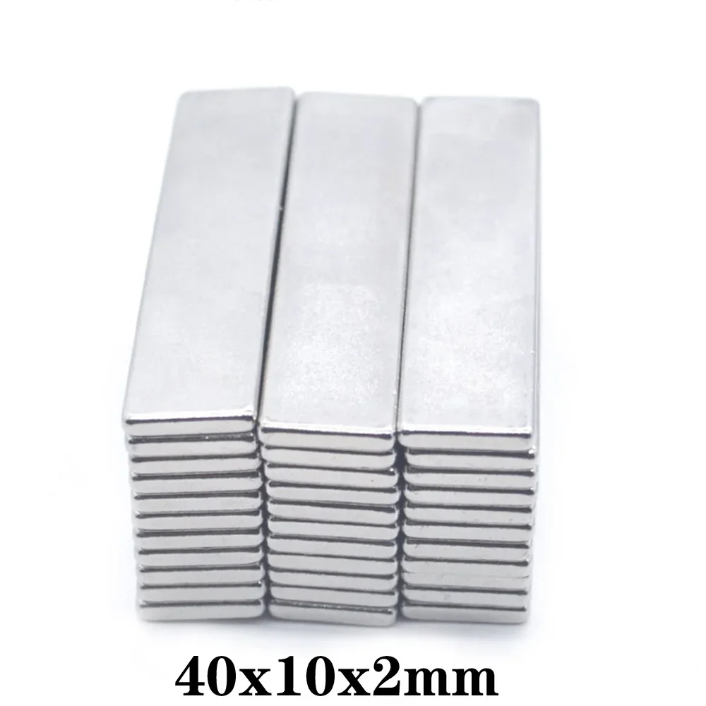 40x10x2mm  Super Strong Sheet Rare Earth Magnet Thickness 2mm Block Rectangular Neodymium Magnets N35 40x10x2mm 40*10*2 mm