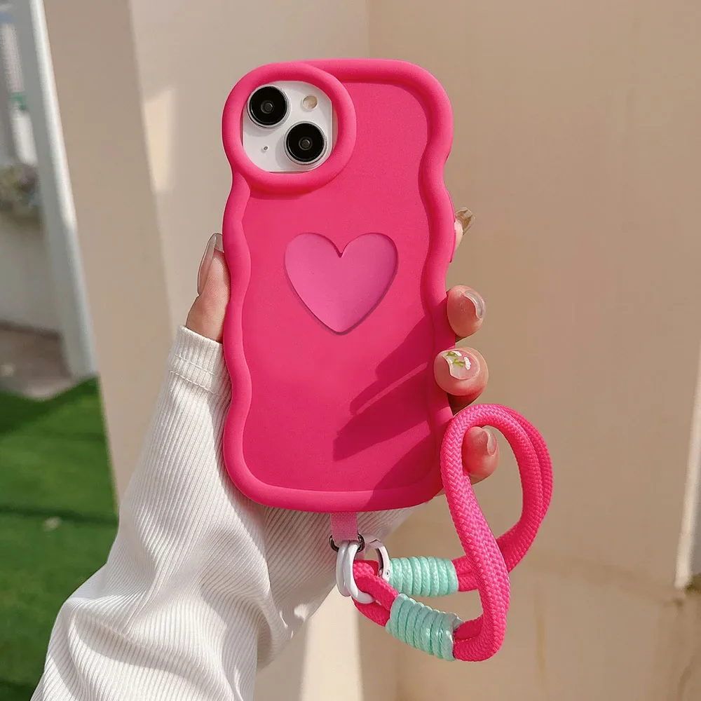 X7A 4G 3D Love Heart +lanyard Soft Phone Case For Honor Magic 5 6 70 90 Lite Smart 5G X6A X6S X6 X7 X8 X9B X8B X7B X9A X8A Cover