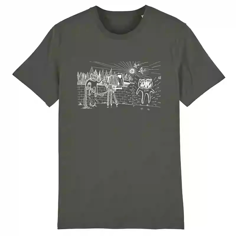 تي شيرت Rock Punk Radiohead Band American Vintage Classic High Street كبير الحجم بأكمام قصيرة غير منقوش فريد من نوعه #2