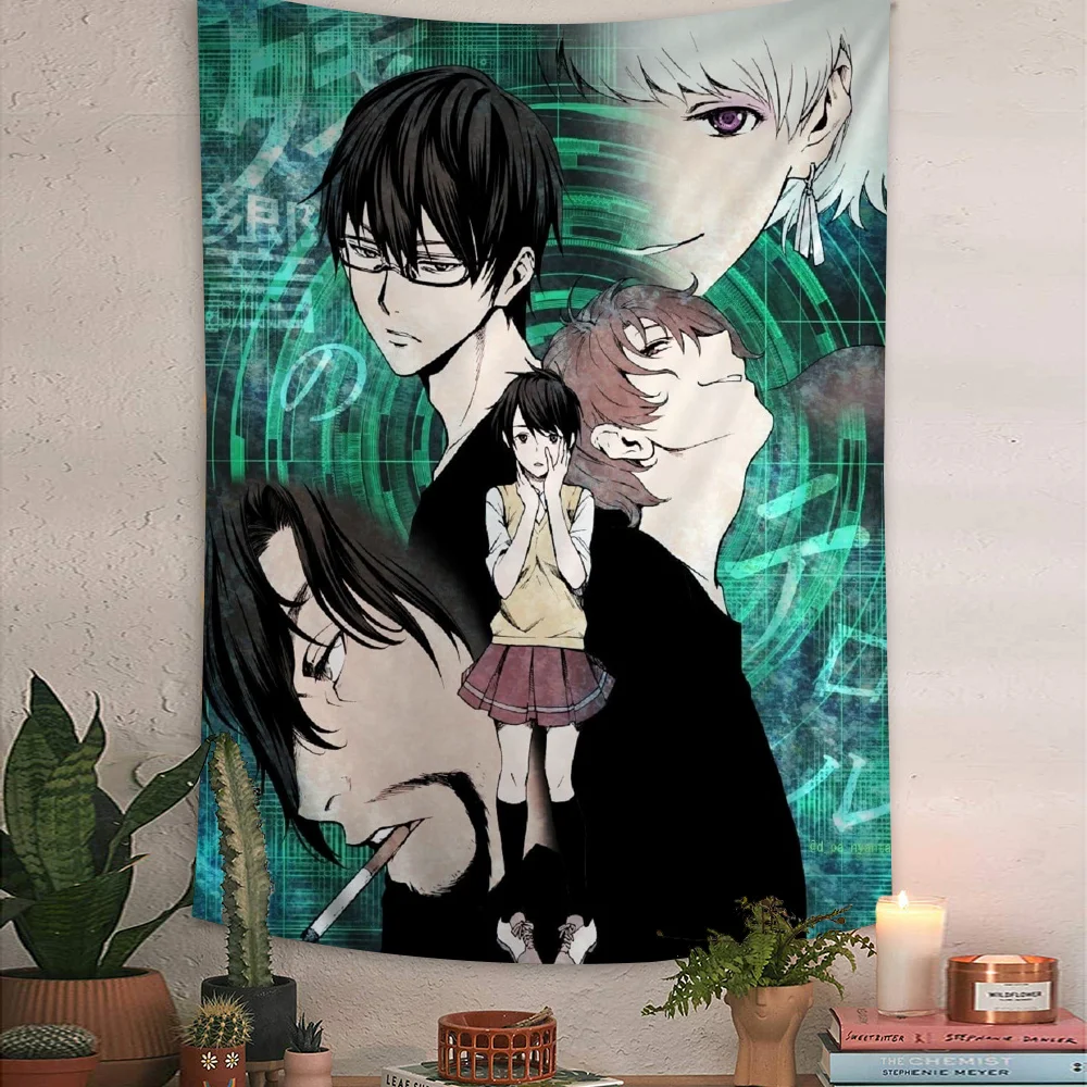 Zankyou No Terror in Resonance Colorful Tapestry Wall Hanging Hanging Tarot Hippie Wall Rugs Dorm Wall Art Decor