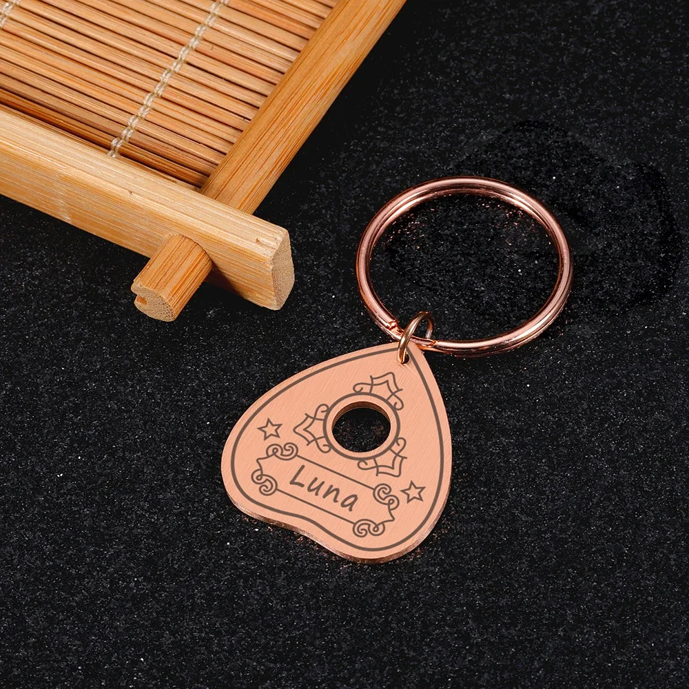 Customized Pet ID Tags Ouija Planchette Tag Name Plate Engraved Name Phone Number for Puppy Kitten Cat Collar Ouija Board Tag