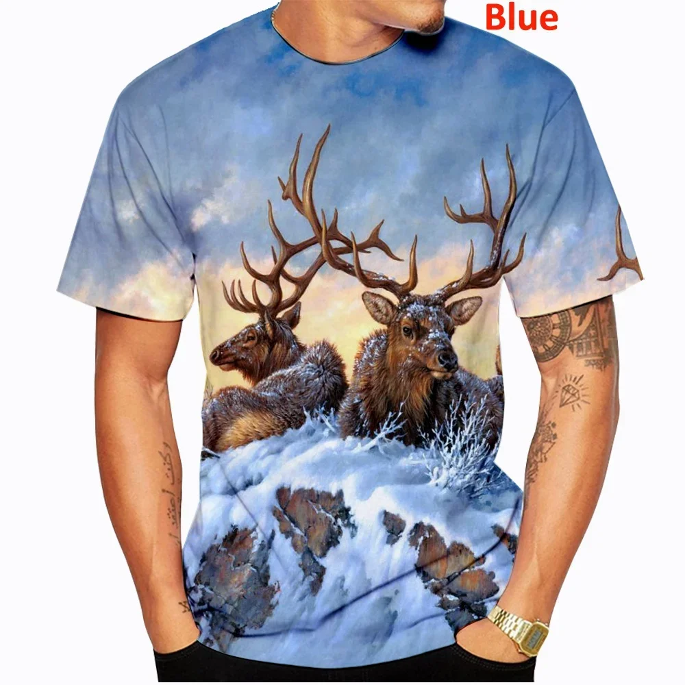 New Men Women Harajuku Streetwear Fashion Deer Hunting Camo Unisex 3D Printed T Shirt Animal Giraffe T Shirt Summer