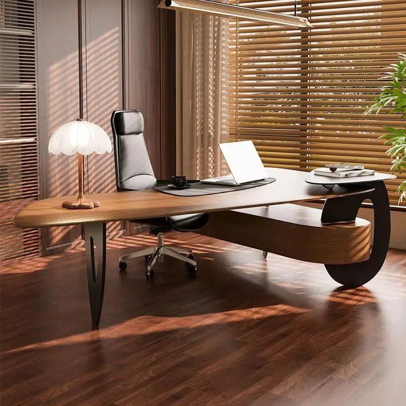 Light luxury high-end sense solid wood boss office computer desk