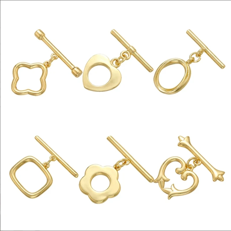 ZHUKOU Oval/coração Latão OT Fechos Ganchos para As Mulheres Colar Artesanal Pulseira Acessórios de Jóias fazendo descobertas Modelo: VK100
