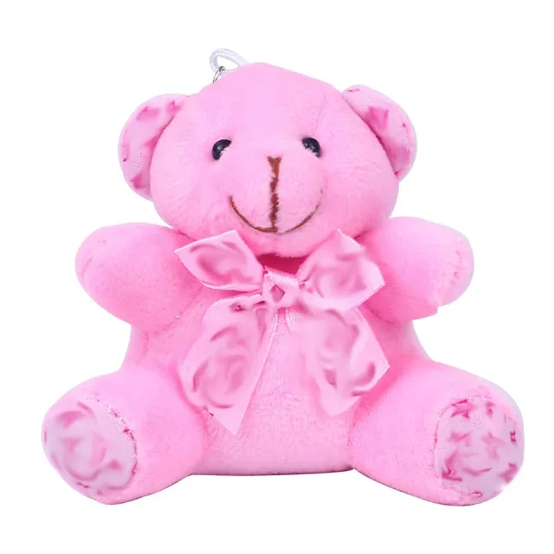 Fashion Cute Girl Plush Pompon Teddy Bear Key Chain Women Pom Pom Bear Keychain Bag Car Trinket Wedding Party Doll Toy Gift