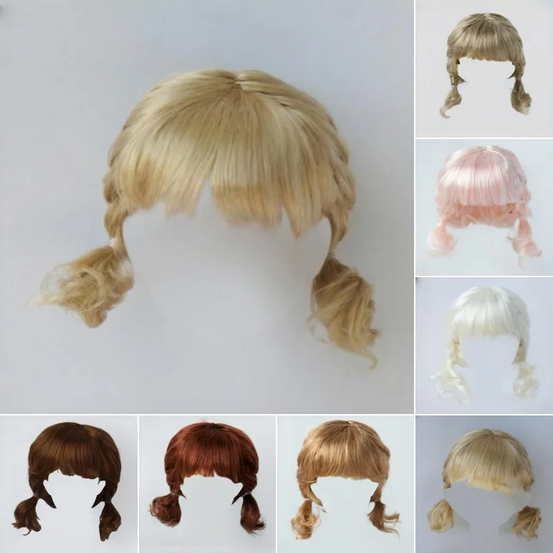 1/6 1/4 1/3 YOSD MSD SD DOD Doll Hair JD571 6-7' 7-8' 8-9' Messy Curly Braids Wigs Short Anna Synthetic Mohair BJD Hair