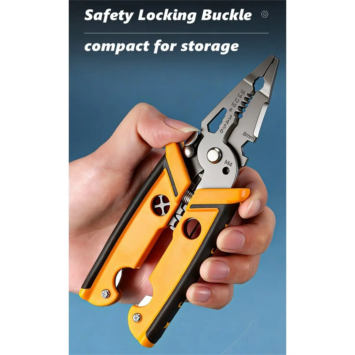 DT38 18 in 1 Electrician Pliers Multifunctional Wire Stripper Crimper Pliers Crimping Cutting Professional Electrician Tool C