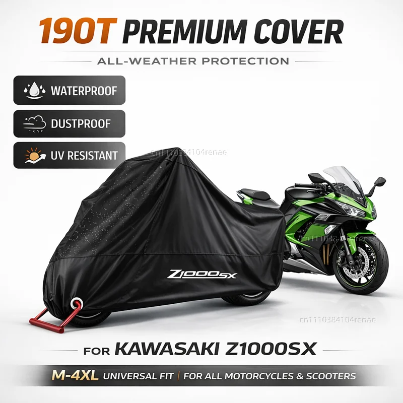 

For Kawasaki Z 1000SX z1000 SX 2013-2023 190T Motorcycle Cover Waterproof Dustproof UV Protection All Season