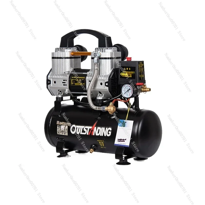 

220V 8L Industrial Air Compressor - Silent Oil-Free High Pressure 0.7MPa Air Pump Low Noise
