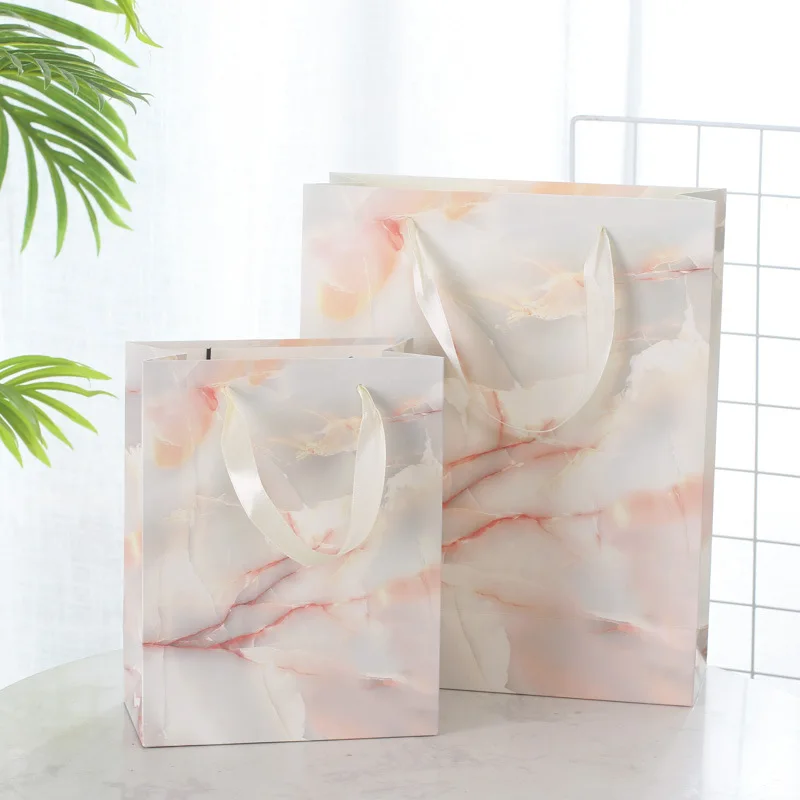 

Fashion 12 Pcs Jewelry Display Gifts Packaging Holder Marble Hand Paper Bag Ring Brooch Necklace Package for Gifts Bags