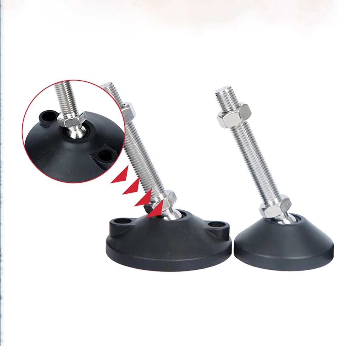 1 szt. Podstawa 60/80mm nylonowa 304 ze stali nierdzewnej obrotowa nóżka regulowana noga stołu stopka na zawiasach noga meblowa M8 M10 M12 — zdjęcie 3