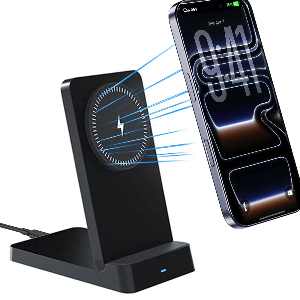 15W Magnetisches schnelles kabelloses Ladegerät, faltbare Handyhalterung für iPhone 17~12 Pro Max, schnelle Ladestation, Telefonhalter-Ständer