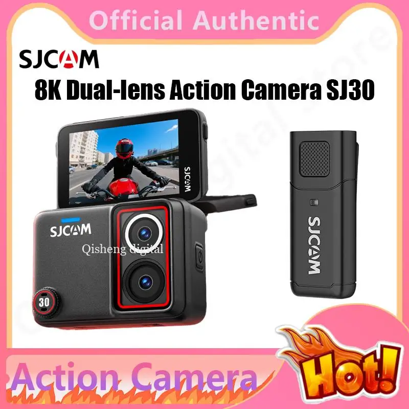 

SJCAM 8K Dual-Lens Action Camera SJ30 8K Dual-Lens With Wireless Mic Flip Screen 7Hours Battery Life 5M Waterproof Dual Is NEW