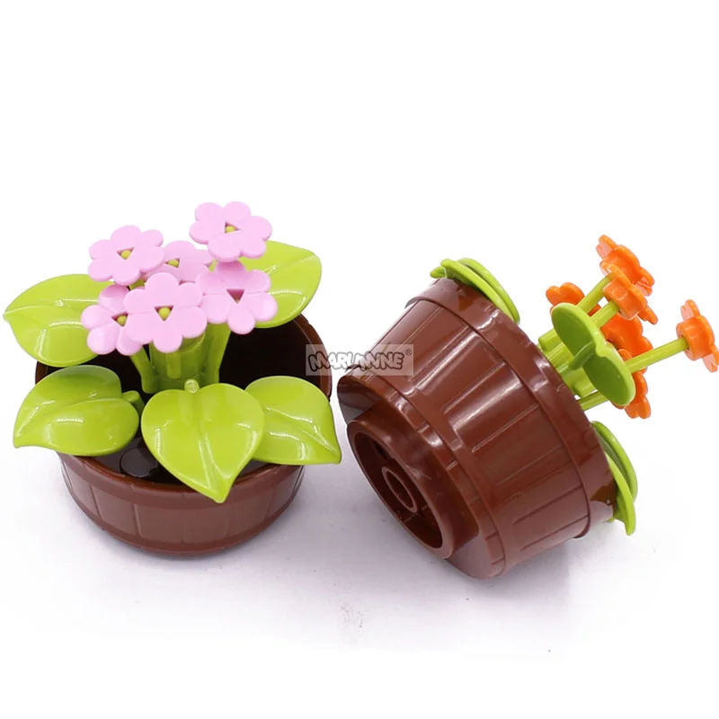 Marumine Blocks Bonsai Tree Flower Potted Plant Nature Friend City Construction Model DIY MOC Building Bricks Parts Ornaments