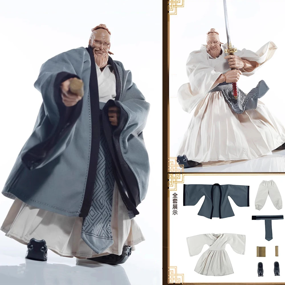 【Only Clothes】Romankey 1/12 Scale Super Mobile Male Big Guy Confucius Different Color Confucian Uniform with Shoes Model
