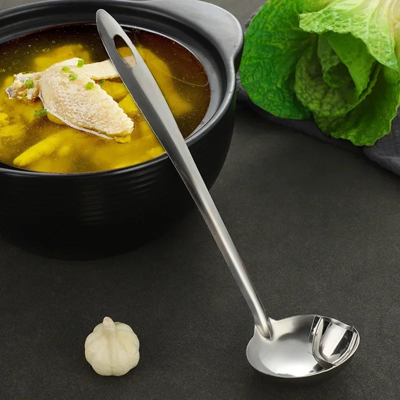 Stainless Steel Strainer Spoon Soup Strainer Kitchen Gravy Oil Soup Fat Separating Spoon Sour Cream Skimmer Kitchen Accessories