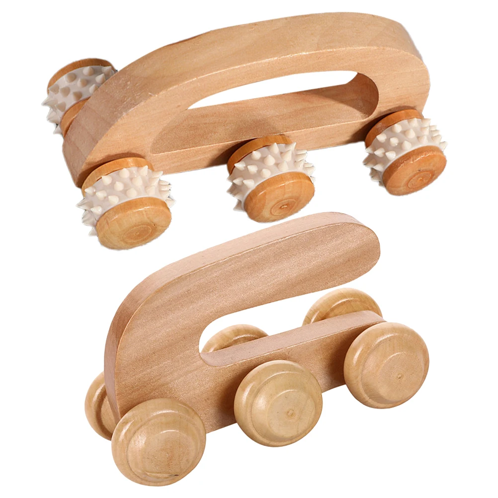 

2pcs Foot Massager Balls Wood Tools Ergonomic Daily Use Acupoint Massage Roller for Neck Shoulder Waist Foot Care Skincare Tools