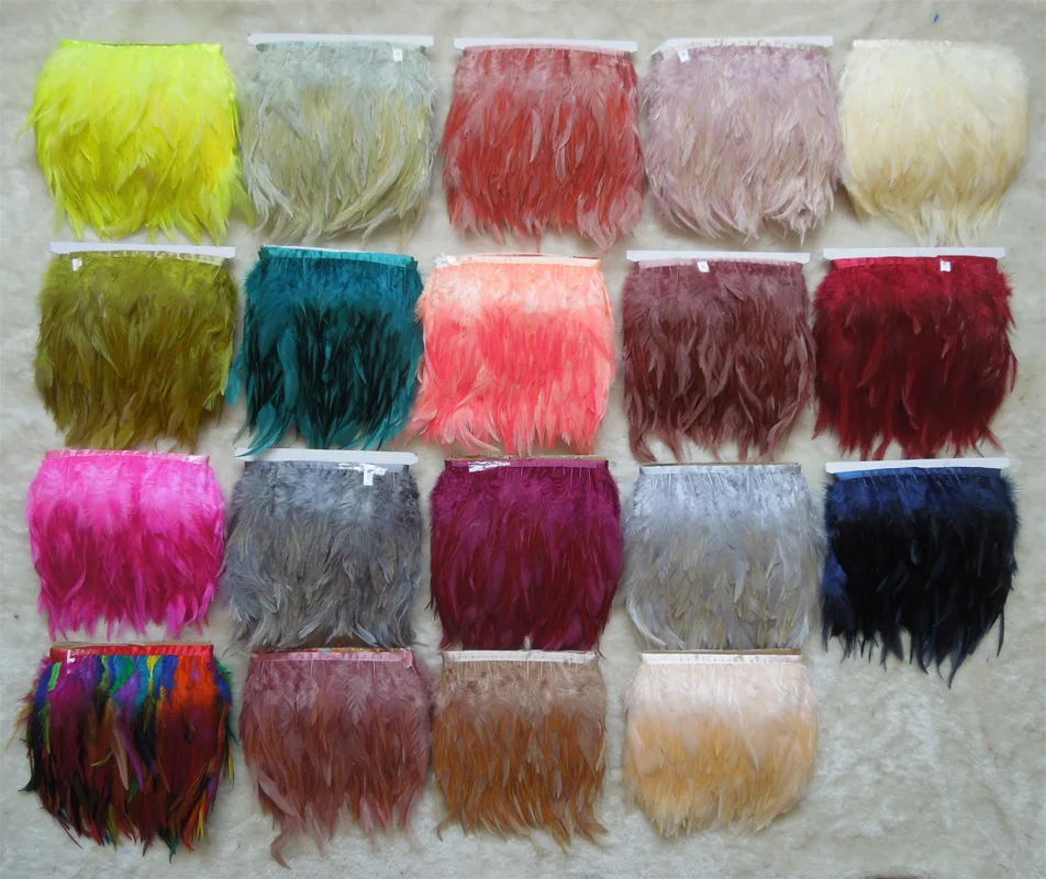 

10Meters Rooster Feather Trim Clothing Dress Sewing Accessory Feathers Ribbon Carnival Decoration Plumes 10-15CM