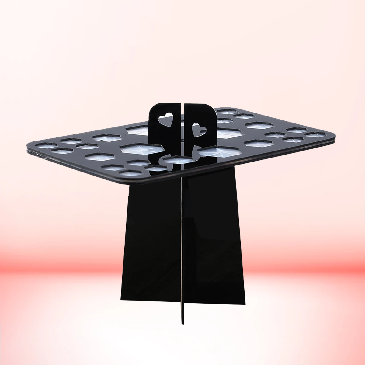 

Folding Air Drying Makeup Brush Rack Holder Black 20X13X12Cm Acrylic Foldable Storage For Bristle Shape Protection