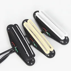 FLEOR 1PCS Electric Guitar Dual Rails Humbucker Pickup Ceramic 4-Wires 9K Guitar Parts, Black/White/Cream Choose