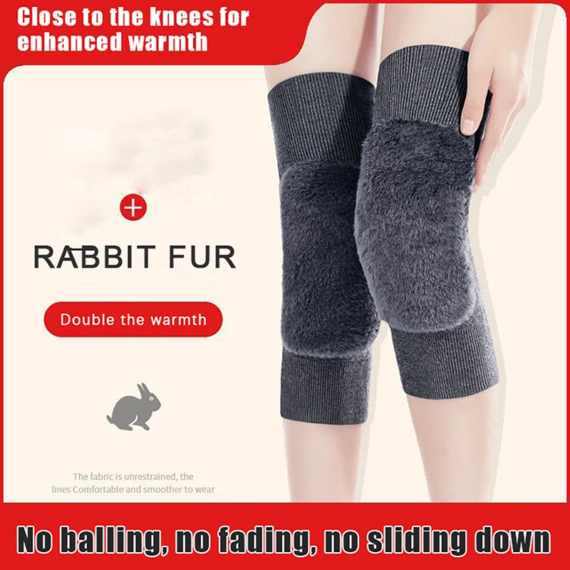 1 Pair Winter Warm Knee Pads For Women Men Old People Cold Leg Arthritis Kneepad Knee Support Rabbit Running Knee Protector